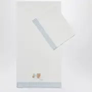 [Il Gufo] Crib set with sheet and pillowcase white/blue One size White