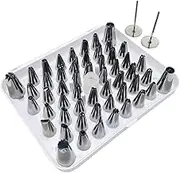 25/26/55-Piece Cake Decorating Set - Stainless Steel Piping Nozzles Reusable Bags - Complete Baking Tools for Cream Pastry Nozzles