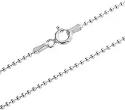 [SA Chains] 1mm thick solid sterling silver 925 stamped Italian BALL bead chain necklace chocker bracelet anklet with spring ring clasp jewellery jewelry - 6 8 10 12 14 16 18 20 22 24 26 28 30 32 34 36 38 40"