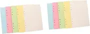 LALAFINA 2sets Ruled Loose Leaf Paper 5 Colors 6 Hole Punched Refillable Notebook Binder Paper for Planner 100sheets*2