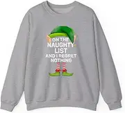 [VidiAmazing] On The Naughty List and I Regret Nothing Funny Elf Christmas ds007 T-Shirt