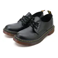 在飛比找PChome24h購物優惠-(101玩Shoes)MIT經典透明厚底三孔馬丁黑色皮鞋-黑