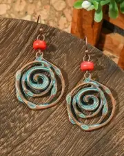 2” Bronze-tone Earring Set Bohemian Retro Drop Dangle New Free Ship B5761