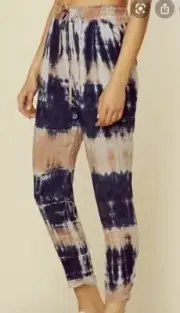 New Blue Life Rayon Lena Pant Womens XS Tie Dye Planet Blue