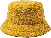 [Yannaky] Weave Visor Hat,Ladies Winter Cashmere Bucket Hat Cute and Warm Caps Hunting Fishing Hat Wide Brim Straw Hat Big Floppy Foldable Roll up Cap Beach Sun Hat UPF 50+ (Color : Yellow, Size : One Size)