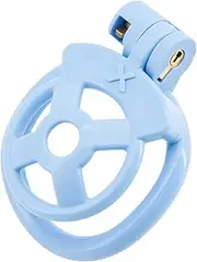 Sex Toys Male Chastity Device Flat Chastity Cage Lock Design Penis Cage BDSM Bondage Penis Cage Sex Toys with 4 Rings Penis Ring to Prevent Erection Bondage for Couples