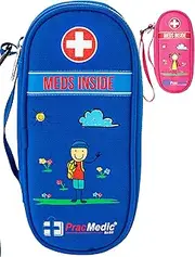 PracMedic Bags Epipen Case - Epi pens Carrying Case- Medical Case for Kids - Insulated to Hold Inhaler, Epi Pen, Auvi Q, Epinephrine, Allergies Medication - Medicine Bag for Traveling (Blue)