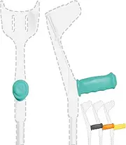 MySleeve - Crutch Handle Covers (set of 2) with Soft Gel Pads, Prevent Falling Crutches and Sore Hands, Hand Pain, Comfy Crutch Grips. Turquoise/Yellow/Black/Orange