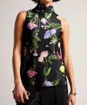 Ted Baker Dimitri Black Cowl Neck Sleeveless Top Size 1 $120
