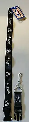 Brooklyn Nets NBA Lanyard Licensed New - Perfect For Keys & ID's KG1