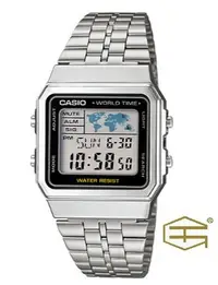 在飛比找Yahoo!奇摩拍賣優惠-【天龜】CASIO  世界地圖復古風電子錶款 A500WA-