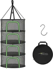 IPOWER Herb Drying Rack/ 4-Layer/ 2-Feet Hanging Mesh Net Dryer/ Collapsible