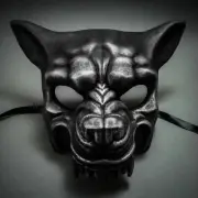Wolf with Teeth Masquerade Mask - Black Silver