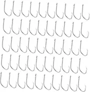 GANAZONO 100Pcs Circle Fishing Hooks Carbon Steel Offset Barbed Design for Saltwater Freshwater Fishing High Penetration Closed Eye for Stream River Reservoir Use