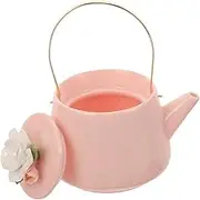 HEALLILY Ceramic Teapot with Handmade Flower Design Vintage Stovetop Kettle Elegant Chinese Style Teapot for Kung Fu Tea Ceremonies for Tea Lovers Beginners
