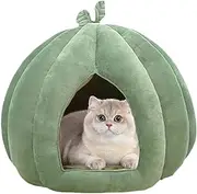 Pumpkin Cat Bed | Enclosed Cat House | Cat Cave Bed, Thickened Halloween Pet Bed, Cozy Cat Hideaway, Indoor Cat Bed, Small Dog Bed, Warm Cat Cave, Cat Bed for Kittens