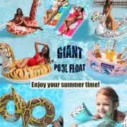 Inflatable Swimming Raft Giant Pool Float Tray Rings Lounger Sea Bed Animal