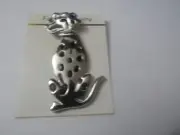 Vintage Dalmation Brooch Silver Tone Articulated Dog (3")