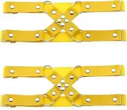 [Generic] Adjustable Leg Garter Belt, Elastic Punk Cross Thigh Garters for Women, 1 Pair