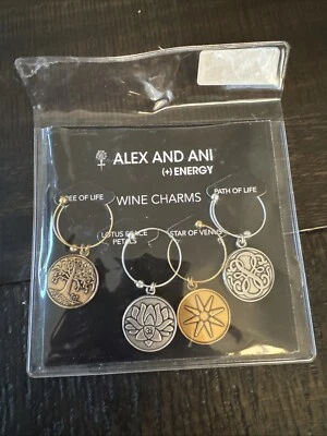 ALEX & ANI Tree Of Life Wine Glass Charms Set of 4, Vintage