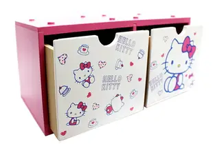 【震撼精品百貨】Hello Kitty 凱蒂貓 HELLO KITTY 多多積木雙抽收納盒#38144 震撼日式精品百貨