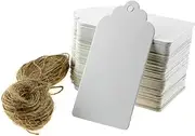 SING F LTD 100 pcs White Kraft Paper Hang Tags Birthday Party Favor Gift Label Cards DIY