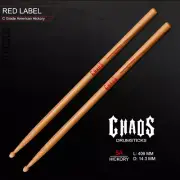 5A DRUM STICKS CHAOS 5A DRUMSTICKS – RED LABEL x6 PAIRS AMERICAN HICKORY