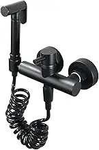 APTPKGDFDK Bidets Bathroom Hand Shower Bidet Toilet Black Brass Toilet Shower Woll Mount Bathroom Bidet Sprayer Faucet Sleeve Socket