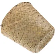 Woven Trash Can Mini Seagrass Outdoor Small Garbage Collapsible Laundry Basket