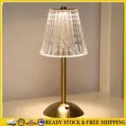 Crystal Table Lamp 3 Colors LED Dimmable Touch Desk Lamps Bar Decoration (A) .