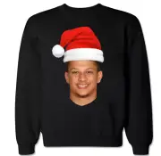 SANTA MAHOMES PATRICK CHIEFS KANSAS CITY FOOTBALL QUARTERBACK CREW NECK SWEATER