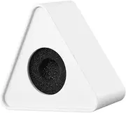 MINAOLULUS 2Pcs Interview Mic Logo Flags Portable Triangle Square Shaped Microphone Station Logos for Professional Interviews Lightweight Easy to Carry Black White