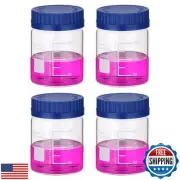 PATIKIL 4 Pack Reagent Media Storage Bottles, 250ml Borosilicate Glass Wide M