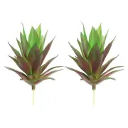 2Pcs Small Artificial Succulents Plants Unpotted Faux Picks Green Red