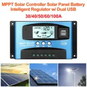 10-100A MPPT Solar Panel Regulator Charge Controller 12V/24V Auto Focus Tracking