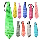 Led Light-up Tie Glow the Dark Sequin for Men Women Battery Powered Glowing