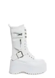 [Current Mood] Obsidian Platform Zip-Up Boots - White