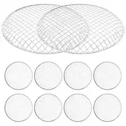 Kichvoe 10Pcs Disposable Barbecue Wire Baking Cooling Rack Charcoal Smoker Grill Picnic Grid net Barbecue Outdoor Grill net BBQ Grill Portable Campfire Grill Korean pan Galvanized Wire