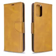 For Samsung Galaxy S20 Ultra Case, Retro PU Leather Wallet Cover with Stand & Lanyard, Yellow