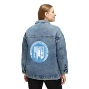 Gottschee Kocevje Crest Coat of Arms Denim Jacket Womens Distressed Jean Coat