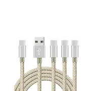 Catzon 1M 2M 3M 4Packs USB Type C Cable Nylon Braided Phone Cable Fast Charger Cable USB Cord -Gold Silver