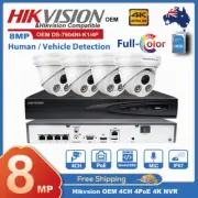 4K Hikvision OEM 4CH POE NVR 8MP IP Camera Home Security CCTV System ColorVu Kit