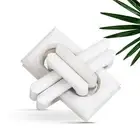 ANONYO Wood Knot Decor Entry Table Boho Shelf Decor 6 Link Interlock Coffee T...