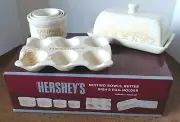 7 Piece Baking Set Hershey’s Chocolate Measuring Cups Butter Dish Egg Holder