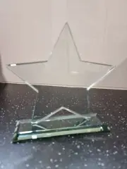 Star Glass Trophy/Award - with a presentation box - comes in 2 different sizes