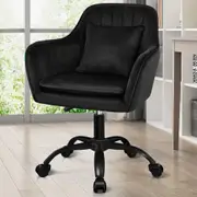 ALFORDSON Velvet Office Chair Fabric Armchair Computer Swivel Adult Kids Black