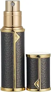 AsaNana Perfume Atomiser, Refillable & Travel Size Perfume Bottle, Leaking Proof,Bottom Pump without Funnel, Luxurious Small women and men, 5ml (L-Black)