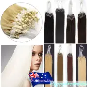 Easy Loop Micro Ring Tip Hair Extensions Micro Beads Link 100% Remy Human HairAU