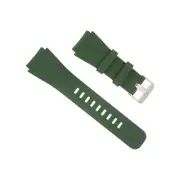 Rubber Watch Band 22mm, Unique Design Silicone Watch Strap, Forest Green
