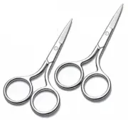 Small Brow Scissors - 2 Pack Little Sharp Precise Detail Snips for Cutting Nose